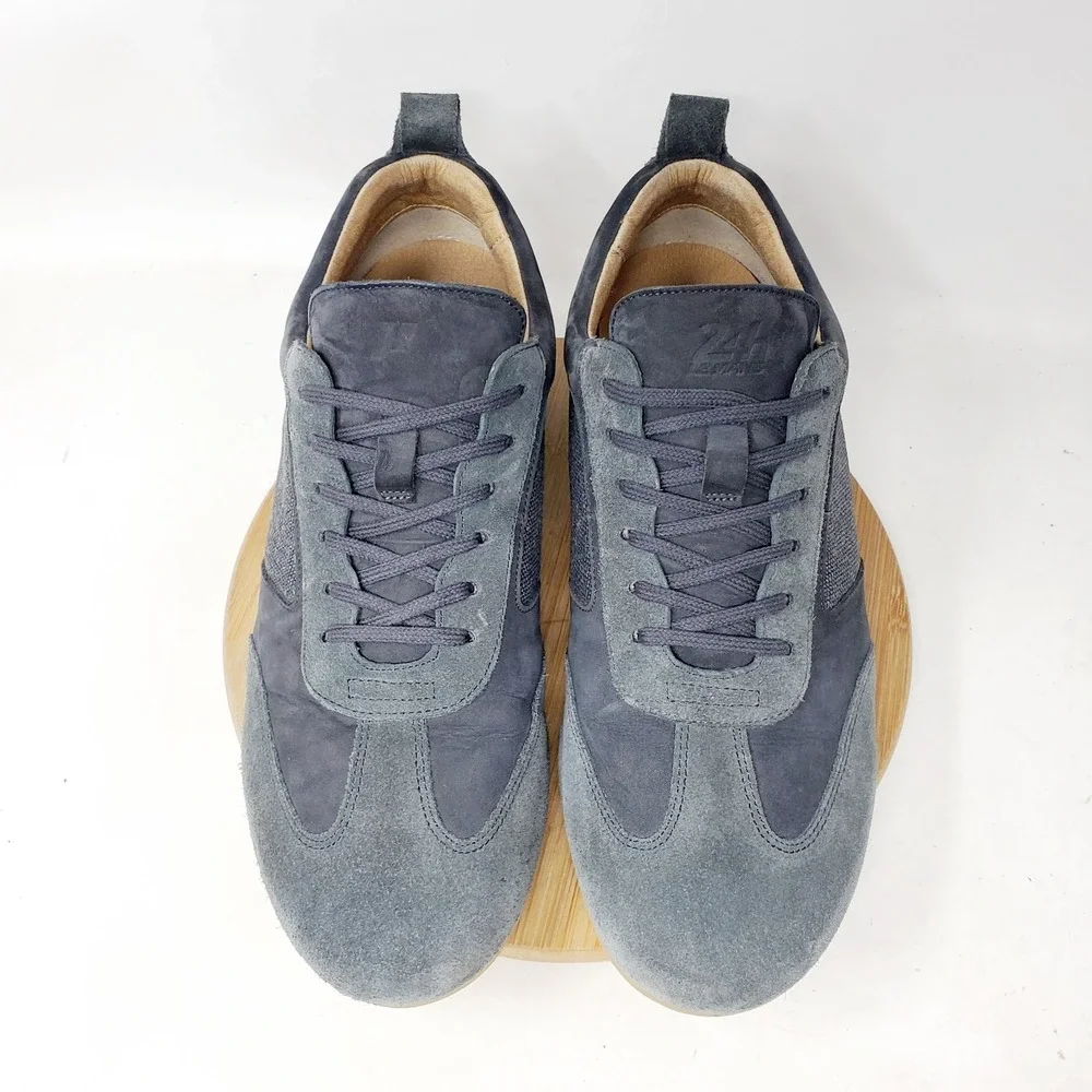 Piloti Endurance Shoes Mens 10.5 Grey Suede Leather Le Mans Driving Sneaker